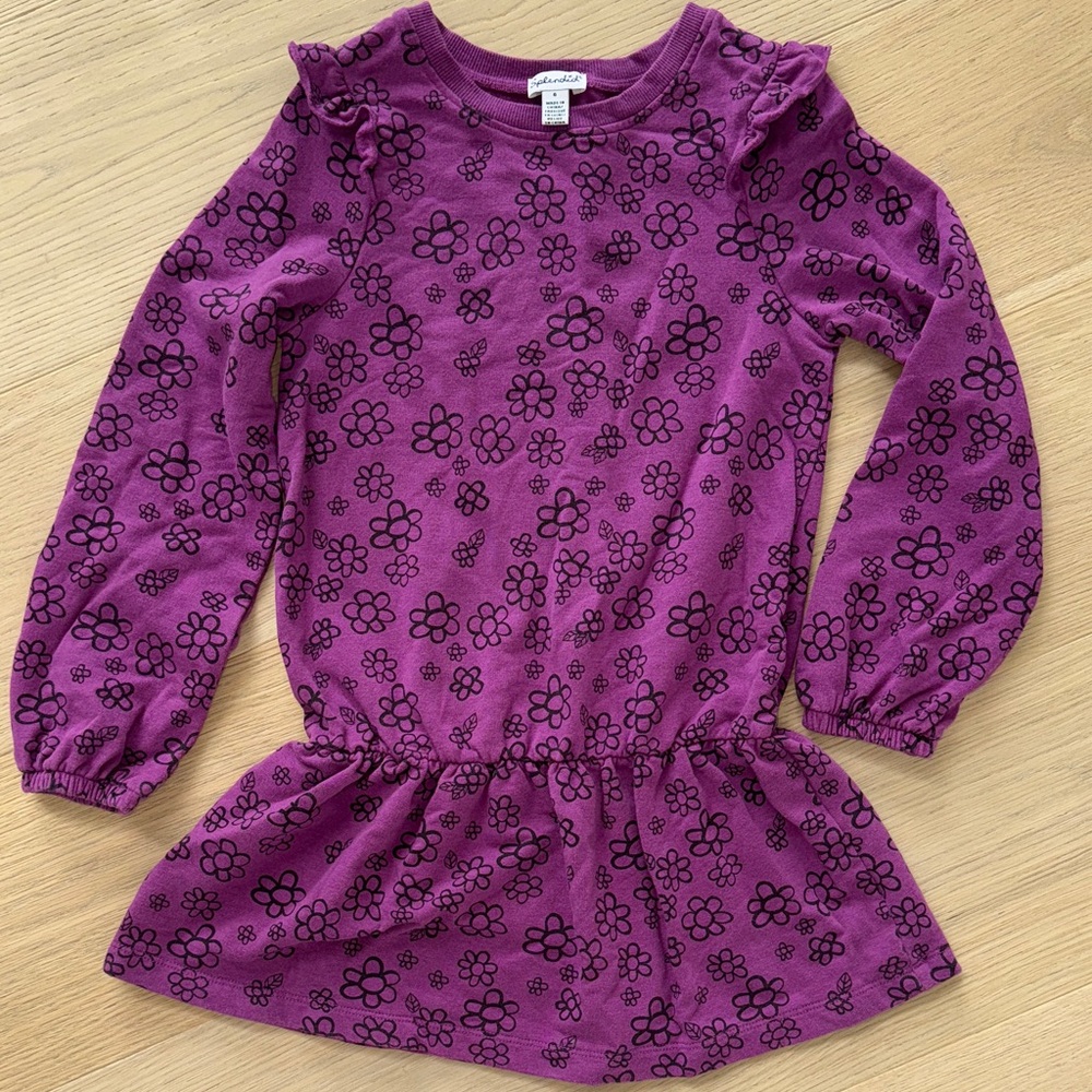 Splendid girls size 6- Purple Floral Long Sleeve Dress